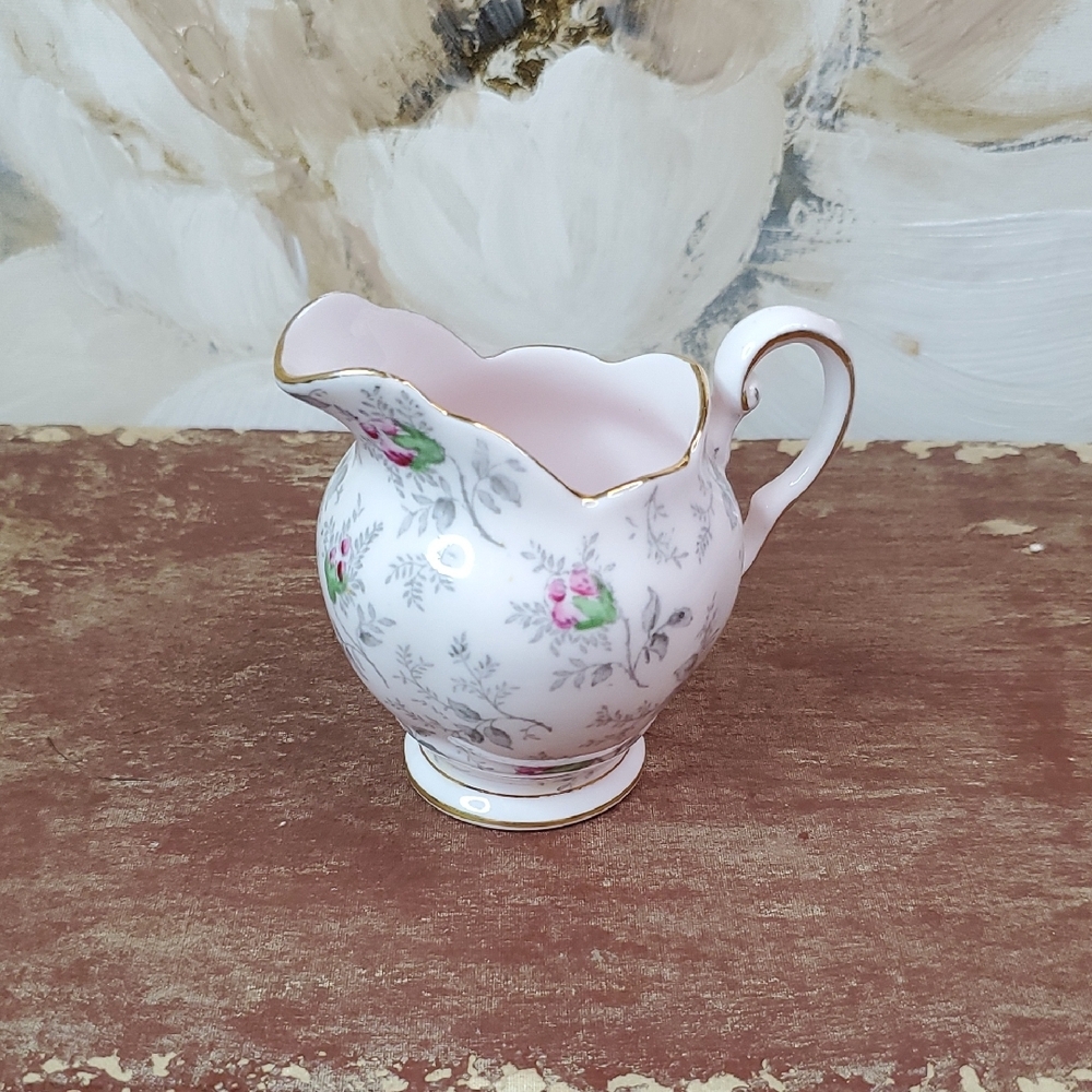 Tuscan Plant Floral Pink Floral Bone China Creamer